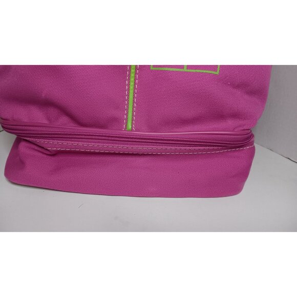 Diane Von Furstenberg Pink Green Canvas Tennis Travel Athleisure Duffle Bag main image 5